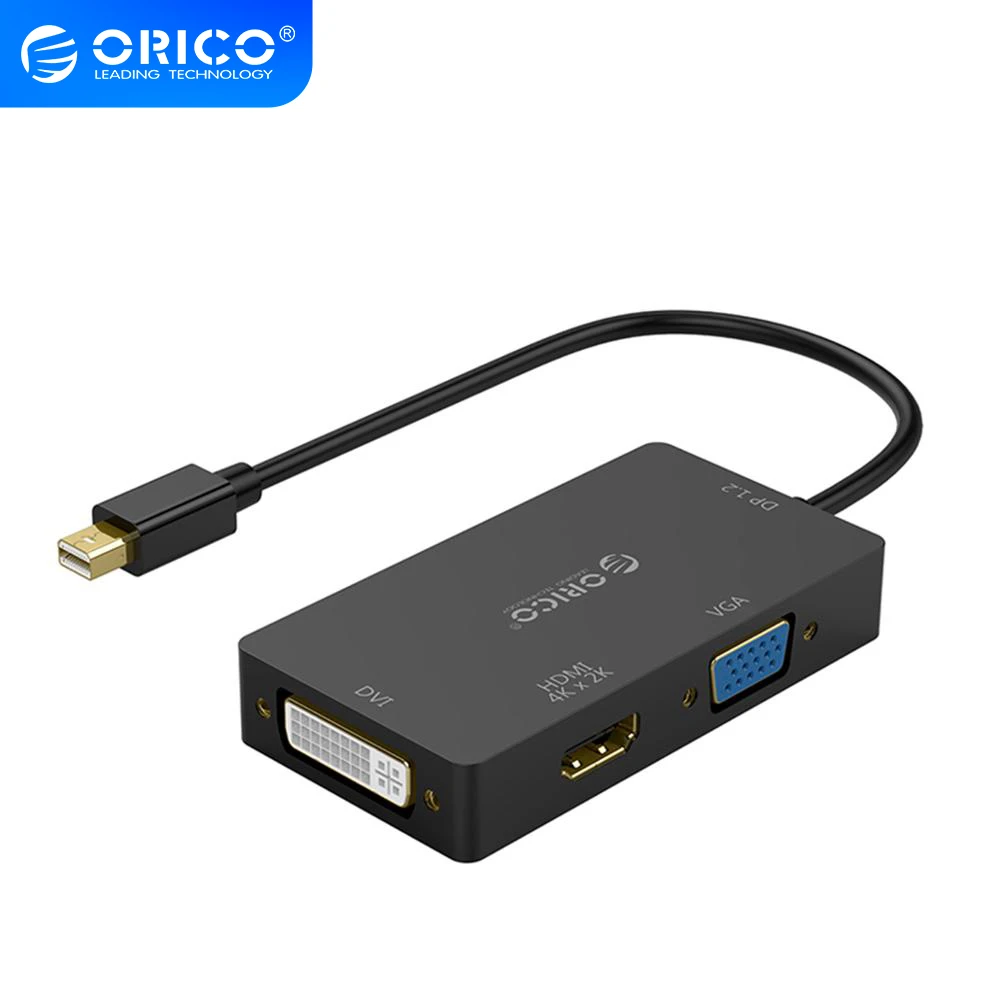 Адаптер цифрового и аналогового видео ORICO Mini DP (M) в HDMI/VGA/DVI (F) 3 1 HD 1080P для ПК