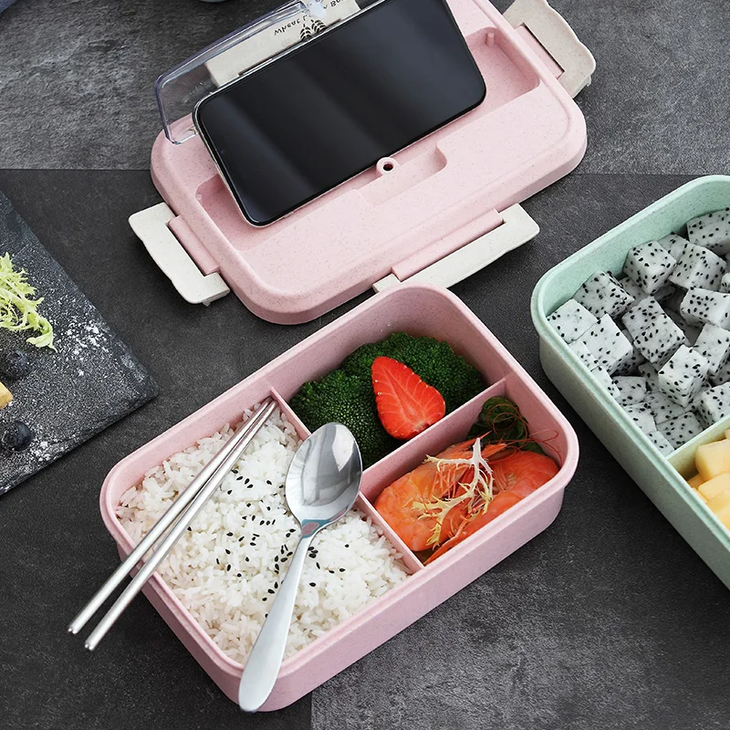 EIMAI Ланч-бокс для микроволновки пшеничной соломы столовая посуда контейнер для хранения еды Детский Школьный для детей офис Портативный Bento Box