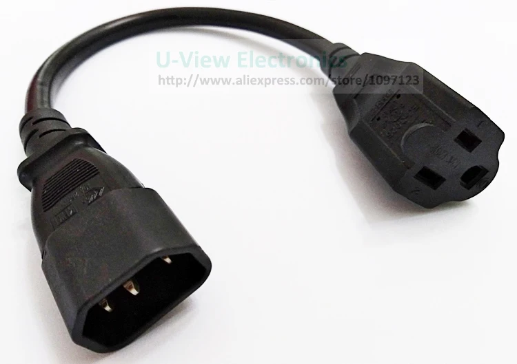 NCHTEK короткий кабель питания, IEC 320 C14 штекер к Nema 5-15R Женский Шнур питания около 30 см/ /2 шт