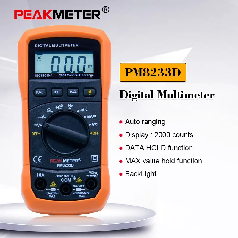 Портативный цифровой мультиметр PEAKMETER PM8233D Профессиональный