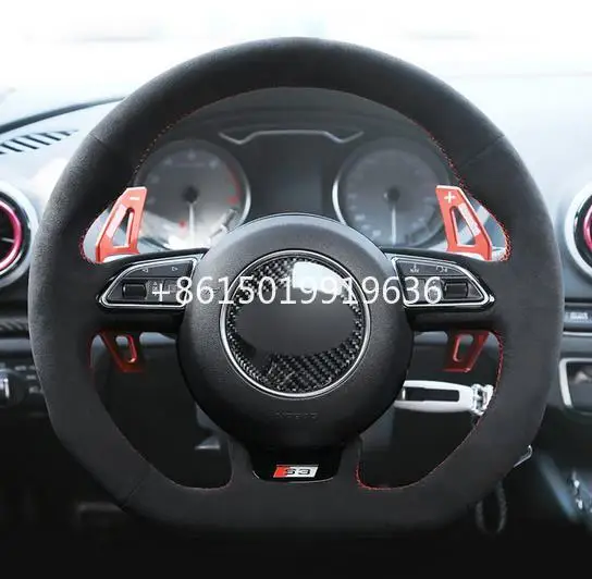 

High Quality DIY Car Steering Wheel Cover Black Suede for Audi A5 A7 RS 5 RS 7 S3 S4 2013-2016 S5 2013-2017 S6 2013 S7 SQ5