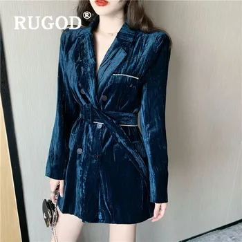 

RUGOD Velvet Coat Female Warm Fleece Jacket Womens Winter Coats 2019 Streetwear Korean Style Women UK Fashion Collect Waist