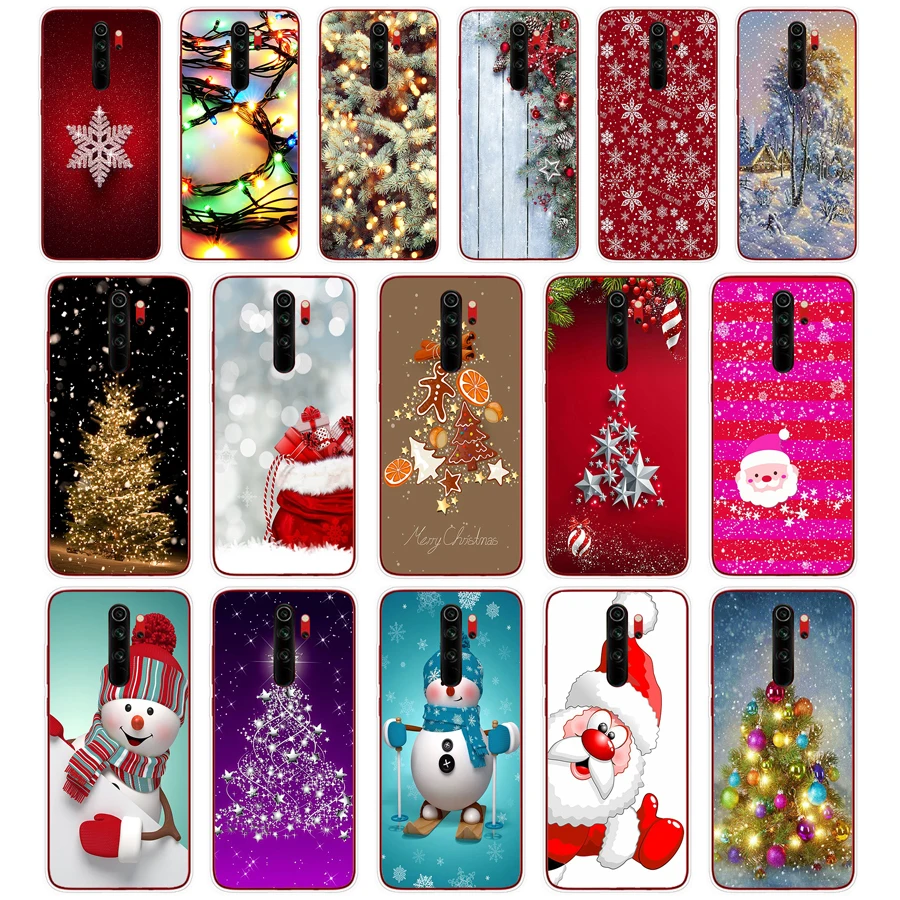 76Sd Merry Christmas Tree Snow Flakes Custodia Morbida In Silicone Tpu Cover Per Xiaomi Redmi 7 8 9 8A 9A Note 7 8 9 Pro 8T 9S Custodia