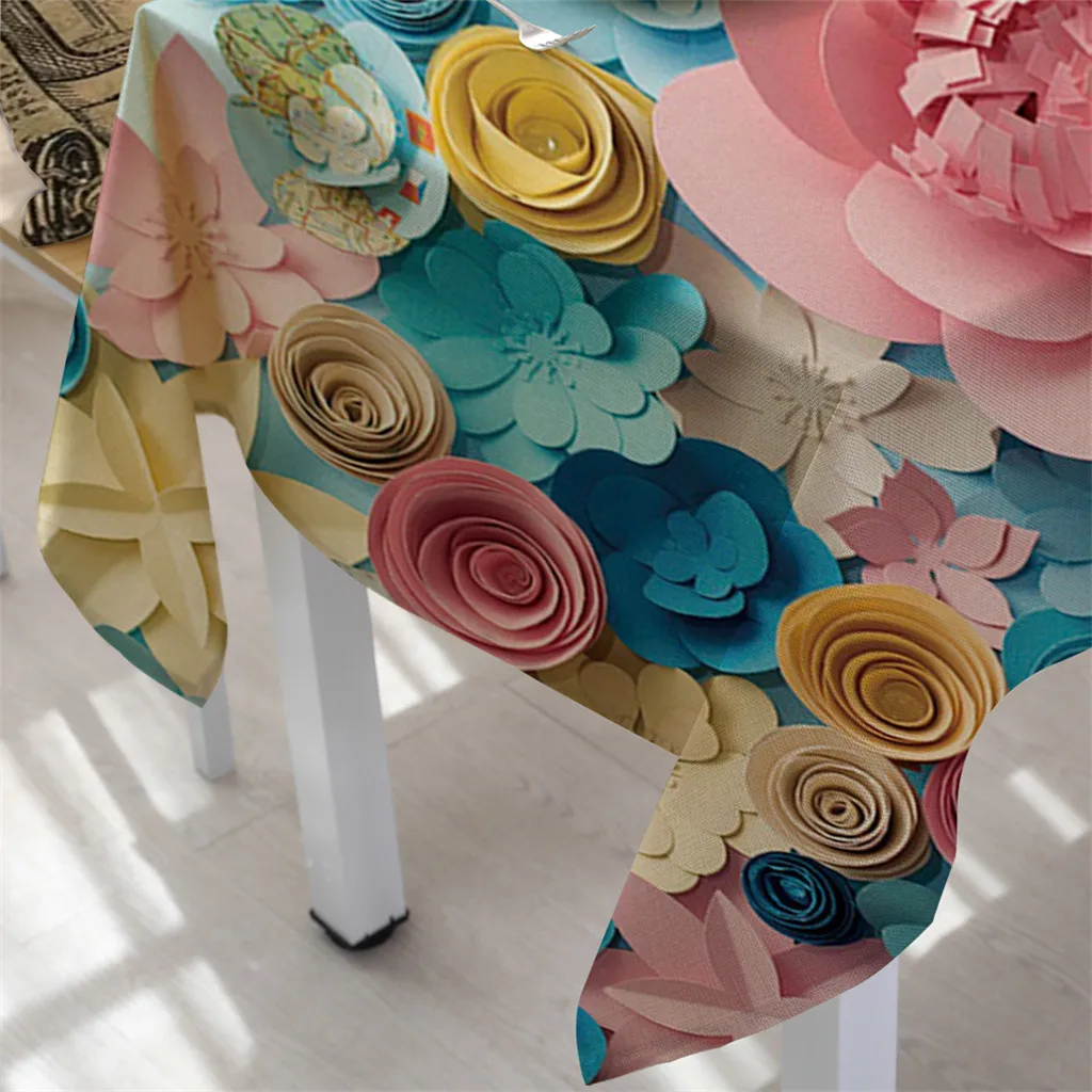 Первобытный 3D цветок скатерть прямоугольная чайный стол покрытие обеденный дом украшения на свадьбу на день рождения вечерние скатерти