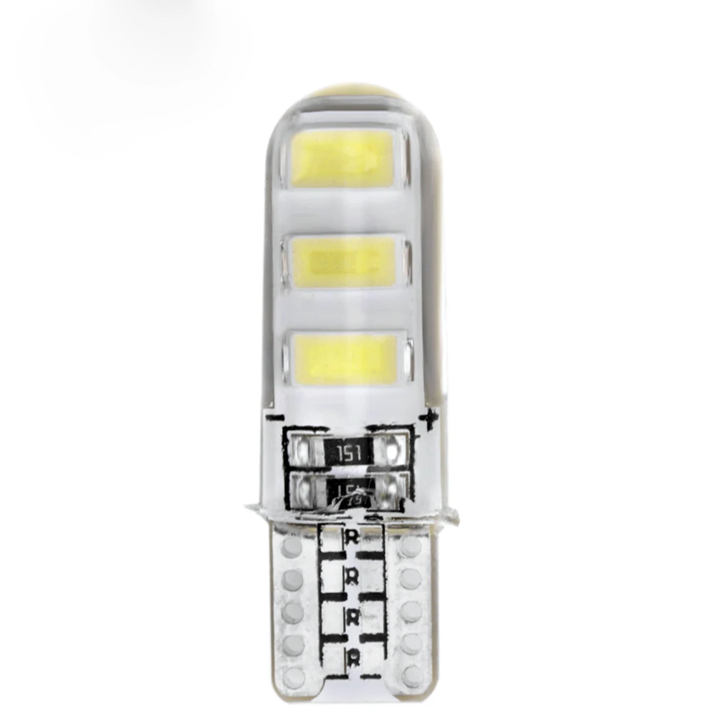 Автомобильные светодиодсветодиодный лампы T10 W5W 100 194 6smd COB в силиконовом корпусе