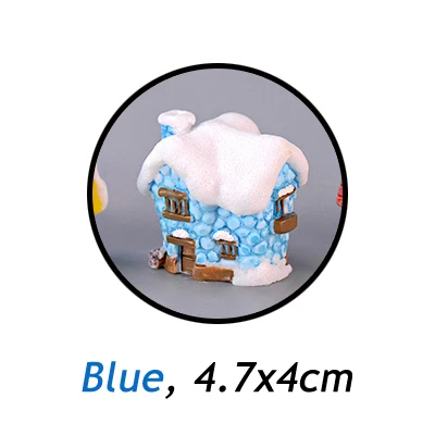 BAIUFOR миниатюрный Рождественский Снежный домик милые конфеты цветные вилла Террариум статуэтки мини-Сказочный Сад миниатюры домашние поделки - Цвет: blue