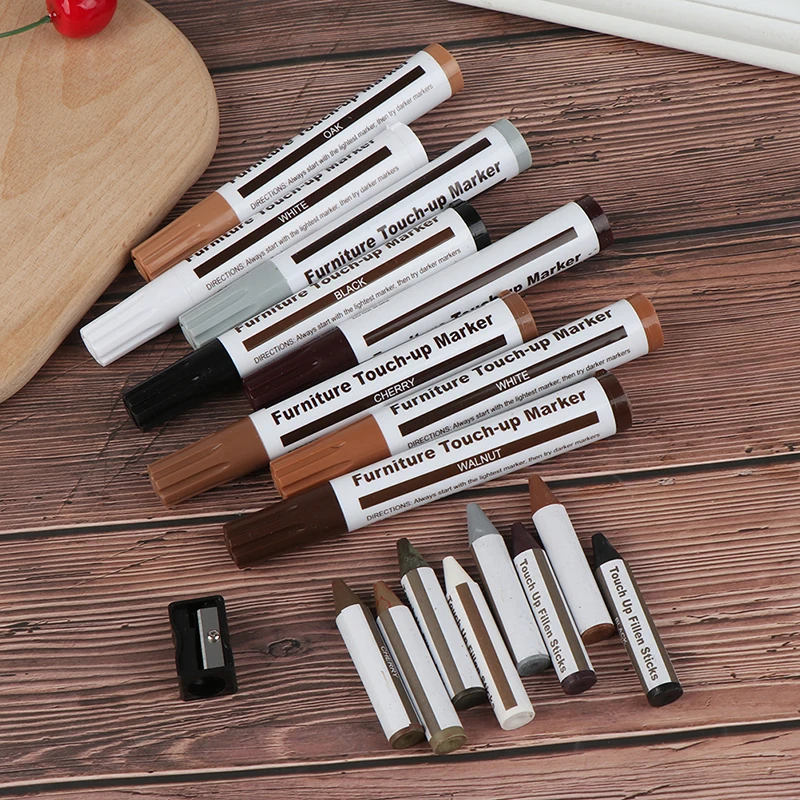 17Pcs Furniture Touch Up Kit Markers & Filler Sticks Wood Scratches Restore  Kit Scratch Patch Paint Pen Wood Composite Repair|Wood Glue| - AliExpress