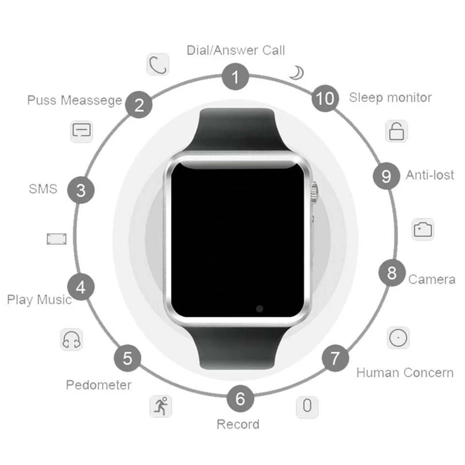 Смарт-часы a1/мужские Смарт-часы a1/android/подарок для женщин bluetooth Смарт-часы sim телефон часы Поддержка Android OS для детей