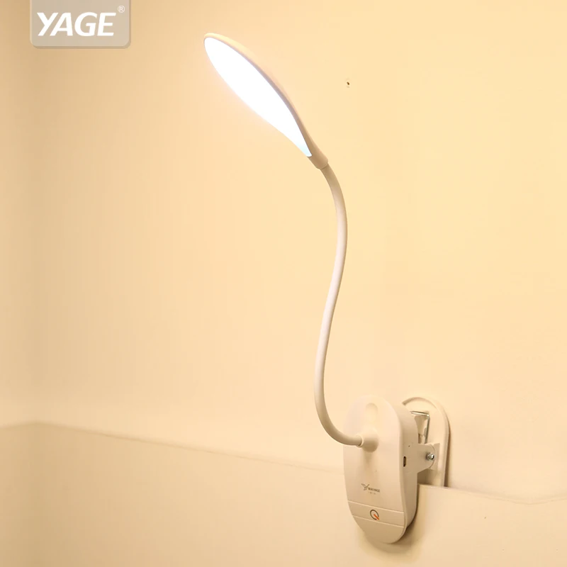  YAGE 7300K USB Table Lamp with Clip 1200mAh 18650 Rechargeable Led Desk Lamp Touch Lampe Flexo Bure - 32965439309