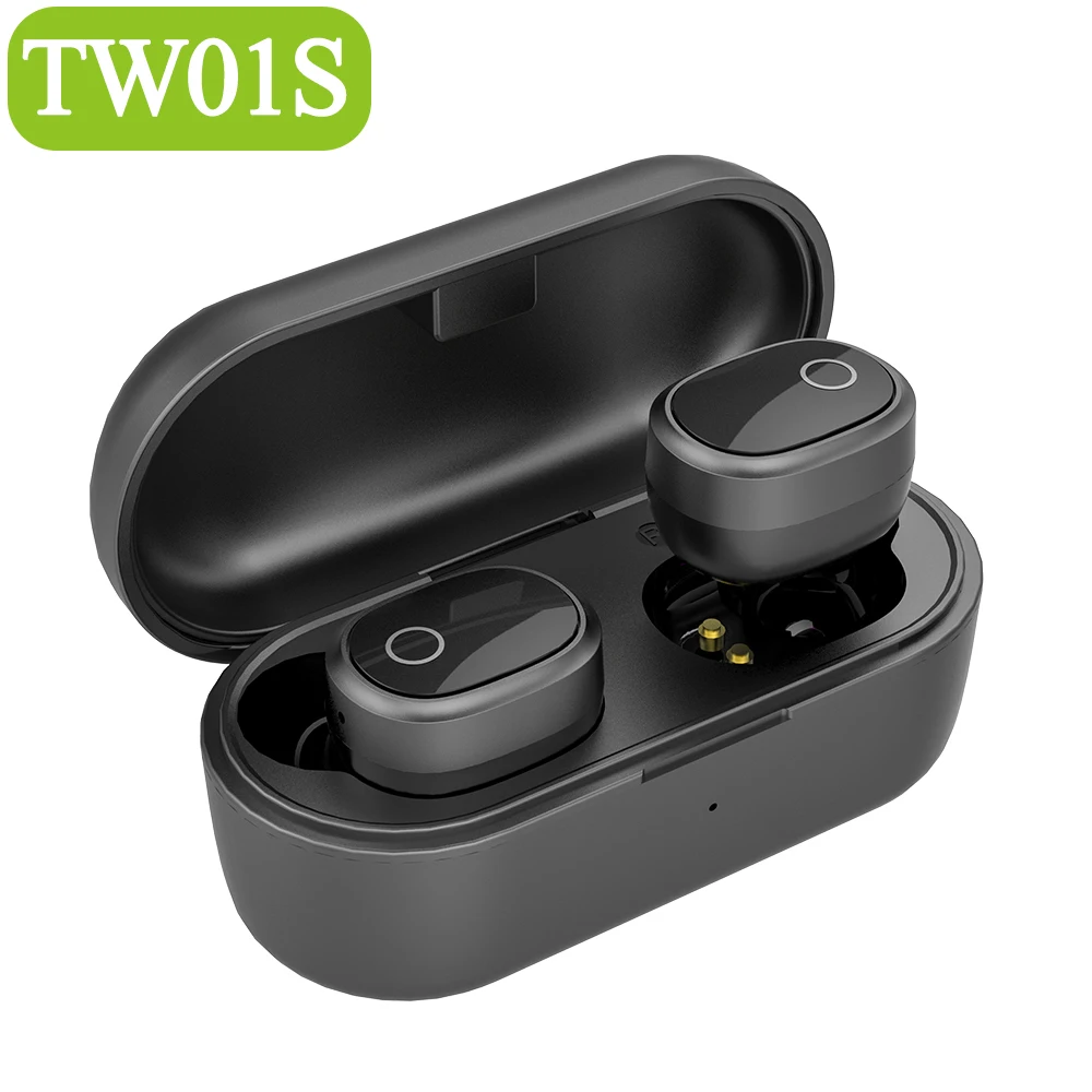 AUSDOM TW01 спортивные мини TWS Bluetooth наушники беспроводные наушники Беспроводная гарнитура Bluetooth наушники с двойным микрофоном стерео - Цвет: TW01S Black