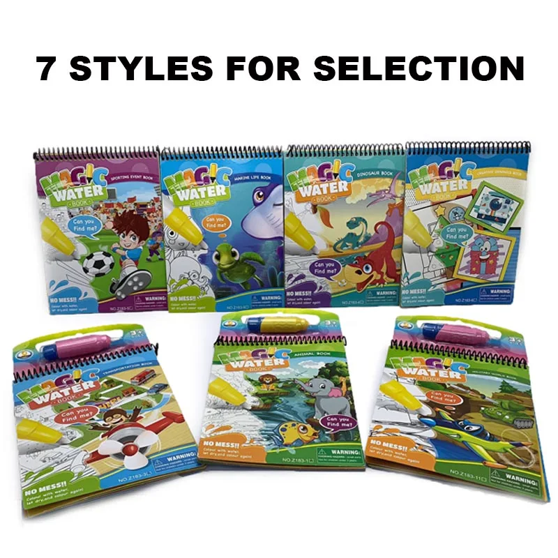 

Montessori Coloring Book Doodle & Magic Pen Painting Drawing Board For Kids Toys Magic Water Drawing Book Birthday Gift