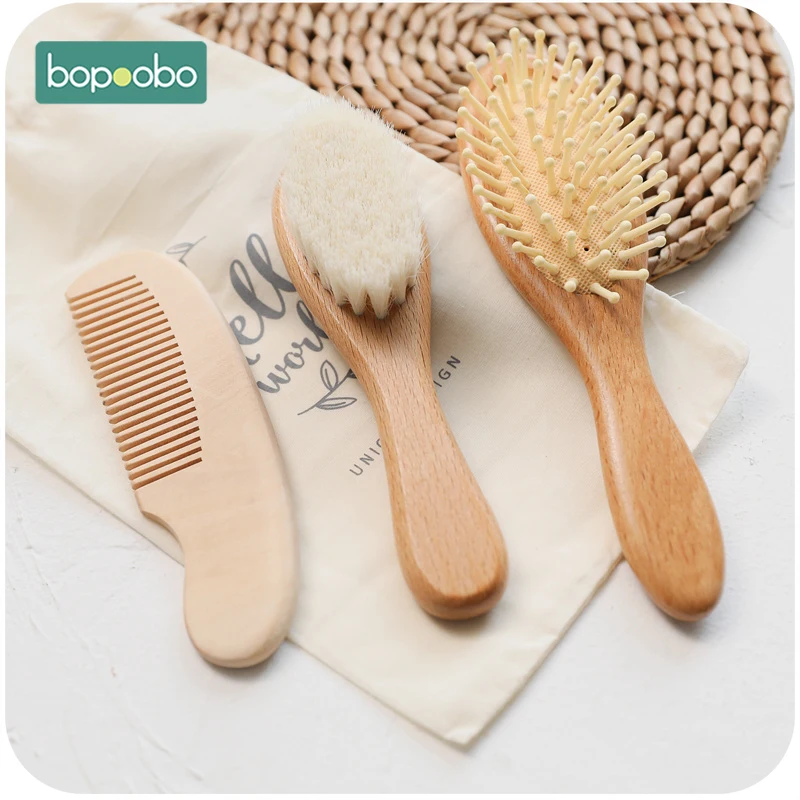 

Bopoobo Baby Care 1PCS Wooden Brush Comb Massage Comb Wool Natural Children Care Featured Gifts Accessories Child Head Care