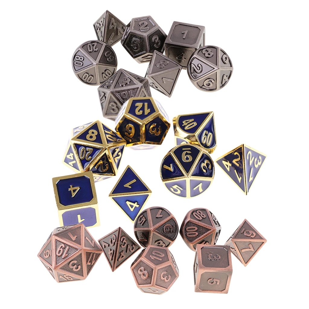 Кубики из сплава D4 D6 D8 D10 D12 D20 многогранные TRPG для настольных игр D& D MTG