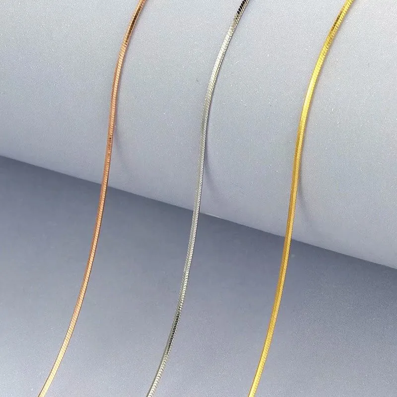 Ms.Betti 100% 925 Sterling Silver O-link Chain snake For Woman 40cm/45cm box Necklace Gold/Rose Gold Color | Украшения и