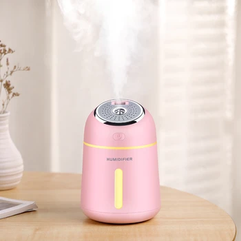 

330ML Ultrasonic Air Humidifier Essential Oil Diffusers for Home Aromatherapy Humidifiers USB Car Aroma Diffuser with LED Light