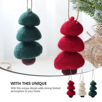 

3Pcs Adorable Pendants Wool Felt Hanging Decor Christmas Tree Hanging Ornaments
