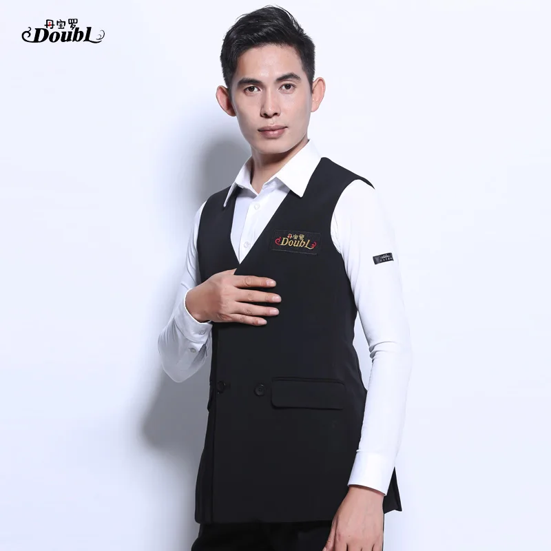 DOUBL Ballroom Long Waistcoat for Men's Standard Dance Waltz Suit Costume Formal Wear Adult Costume Man Top Stage Competition