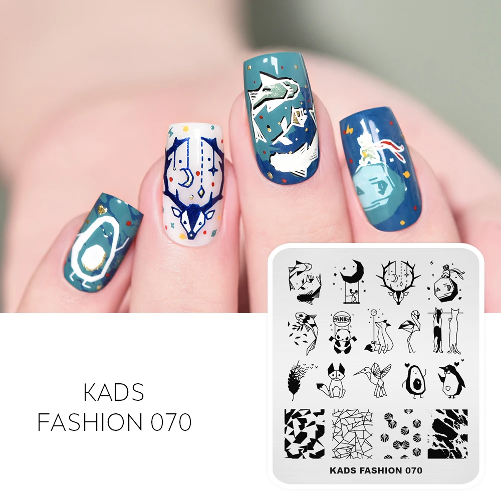 AriesLibra Chinese Style Nail Stamping Plates Crane Lotus Mixed Pattern Nail Art Image Design Geometric Image Stencil Plate 2