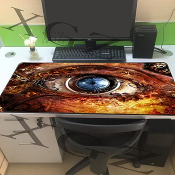 

XGZ Big Mouse Pad Black Seaming Anime Fantasy Art Eye Picture Computer Desk Mat Rubber Non-slip Custom Fashion Coaster Washable