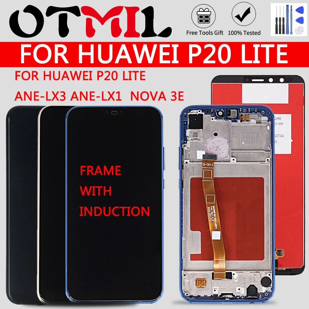 

High Quality LCD With Induction For HUAWEI P20 Lite Lcd With Frame Display Screen For HUAWEI P20 Lite ANE-LX3 ANE-LX1 Nova 3e