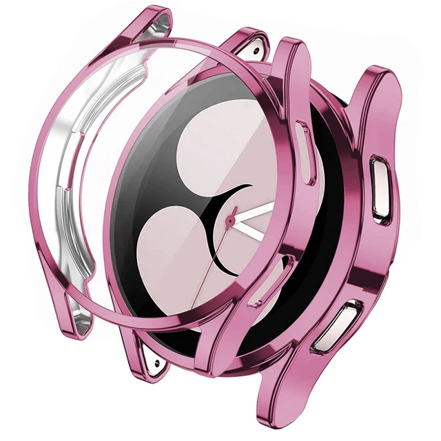 Case For Samsung Galaxy Watch 4 44MM 40MM, TPU All-Around Bumper Screen Protector Galaxy watch 4 cover Smart Watch Accessories Pink