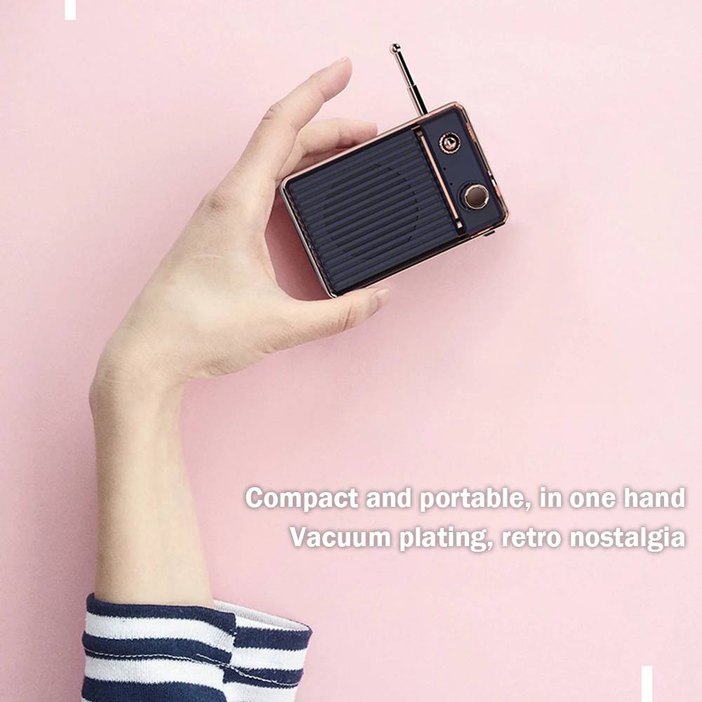 Мини Bluetooth динамик 3D объемный динамик Ретро перезаряжаемый аудио портативный тяжелый бас Путешествия Беспроводной USB HIFI Стерео Милый