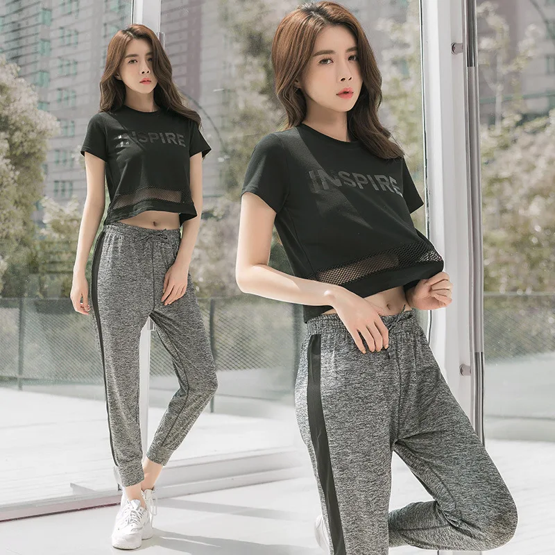 New Style Yoga Suit Leisure Suit Quick-Dry Sports Fitness Suit Three-piece Set Summer Outdoor Jogging Suits Slimming Quick-Dry