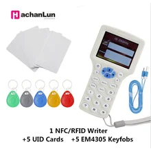 Английская Частота RFID Копир ID IC ридер писатель копия M1 13,56 МГц зашифрованный Дубликатор Программист USB NFC UID тег ключ карта