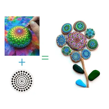 

42pcs Round Mandala Painting Templates Stencils for DIY Rock Scrapbook Embossing 24BB