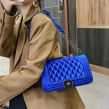 

High Quality 2021chain Crossbody Shoulder Bags For Women Quilted Square Messenger Shoulder Bag Designer Luxury Solid Color