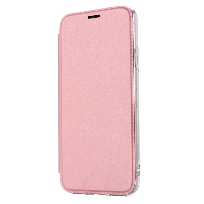 Кожаный зеркальный чехол с откидной крышкой для samsung Galaxy Note 10 Pro 9 8 S10 S9 S8 Plus A20 A30 A40 A50 A70 A7 прозрачная задняя крышка - Цвет: Rose Gold