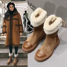 

2021Winter Shoes Women Warm Snow Boots with Fur Fashion Brand Ladies Footware Black with Fur Female Plush Botas Mujer Invierno