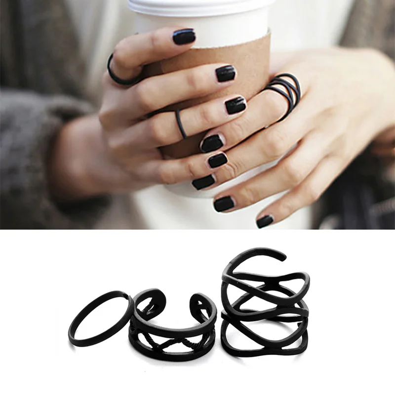3 шт. многослойные кольца на палец в стиле панк|Кольца| |