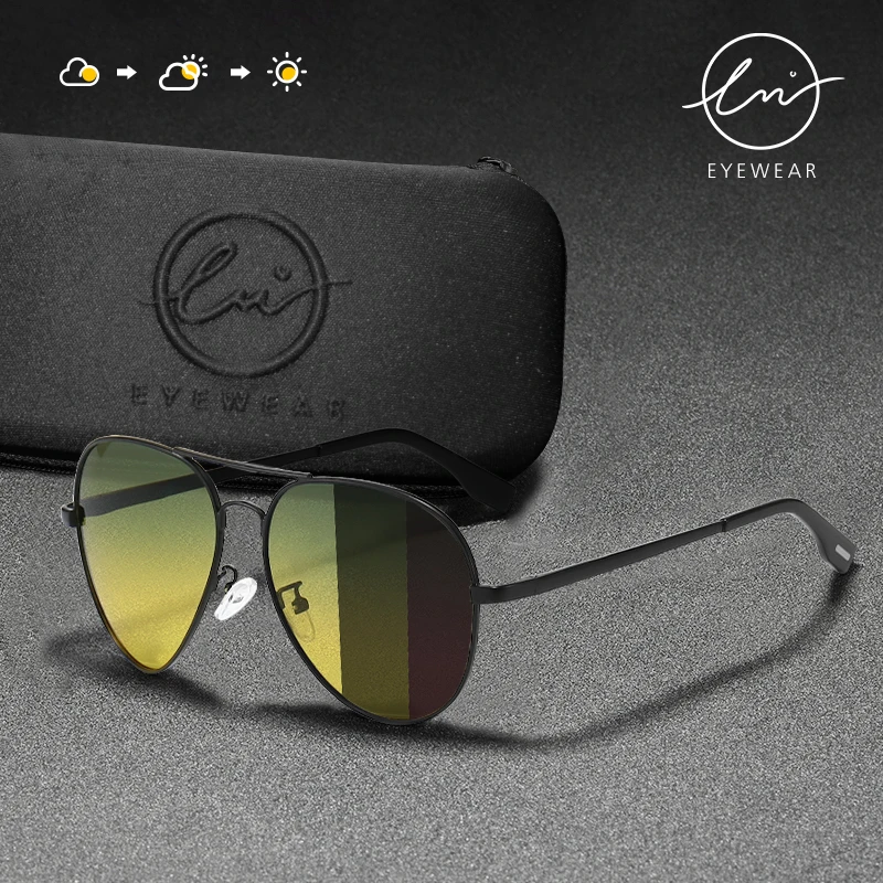 

LM 2021 Photochromic Sunglasses Polarized Men's Chameleon Glasses Male Sun Glasses Day Night Vision Driving Eyewear Women UV400