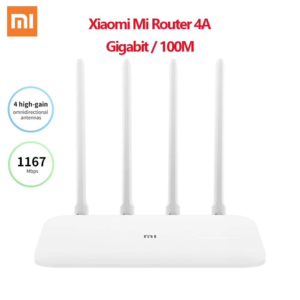 Xiaomi Mi роутер 4A Gigabit Edition 100M 1000M 2,4 GHz 5GHz WiFi rom 16MB DDR3 64MB 128MB с высоким коэффициентом усиления 4 антенны дистанционное управление приложением