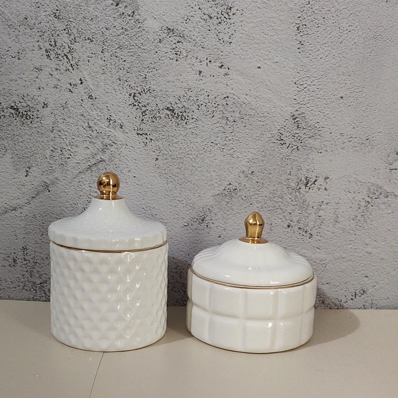 Керамические тиснением с крышкой коробка ювелирных изделий косметическая