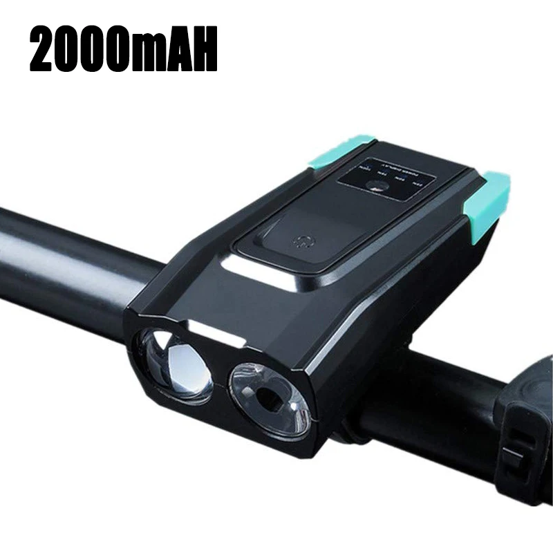 2000/4000mAh велосипедный передний светильник, задний светильник, набор, USB Перезаряжаемый умный головной светильник, 800 люмен, светодиодный велосипедный фонарь, велосипедный мигающий светильник - Цвет: 2000 headlight blue