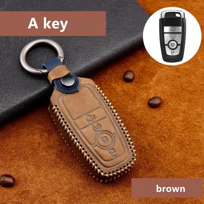 Ручной работы брелок из натуральной кожи для автомобиля Ford Ranger Mustang Focus Galaxy Mondeo