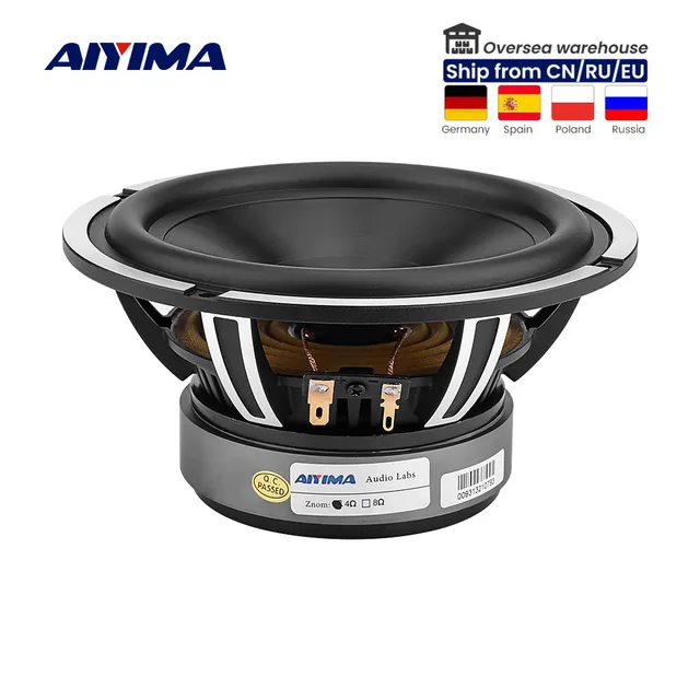 AIYIMA 1Pcs 6.5 Inch Woofer Speaker 50W 4 Ohm Bass Audio Car Sound Speaker Driver Aluminum Ceramic Black Diamond Cast Booksheft 1