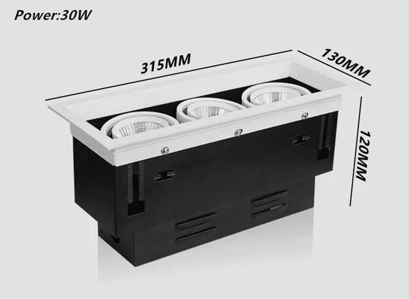 Затемненные потолочные утопленные светильники 10W20W30W COB светодиодный точечные потолочные светильники 85-265V Светодиодный потолочный светильник Теплый Холодный белый комнатный свет