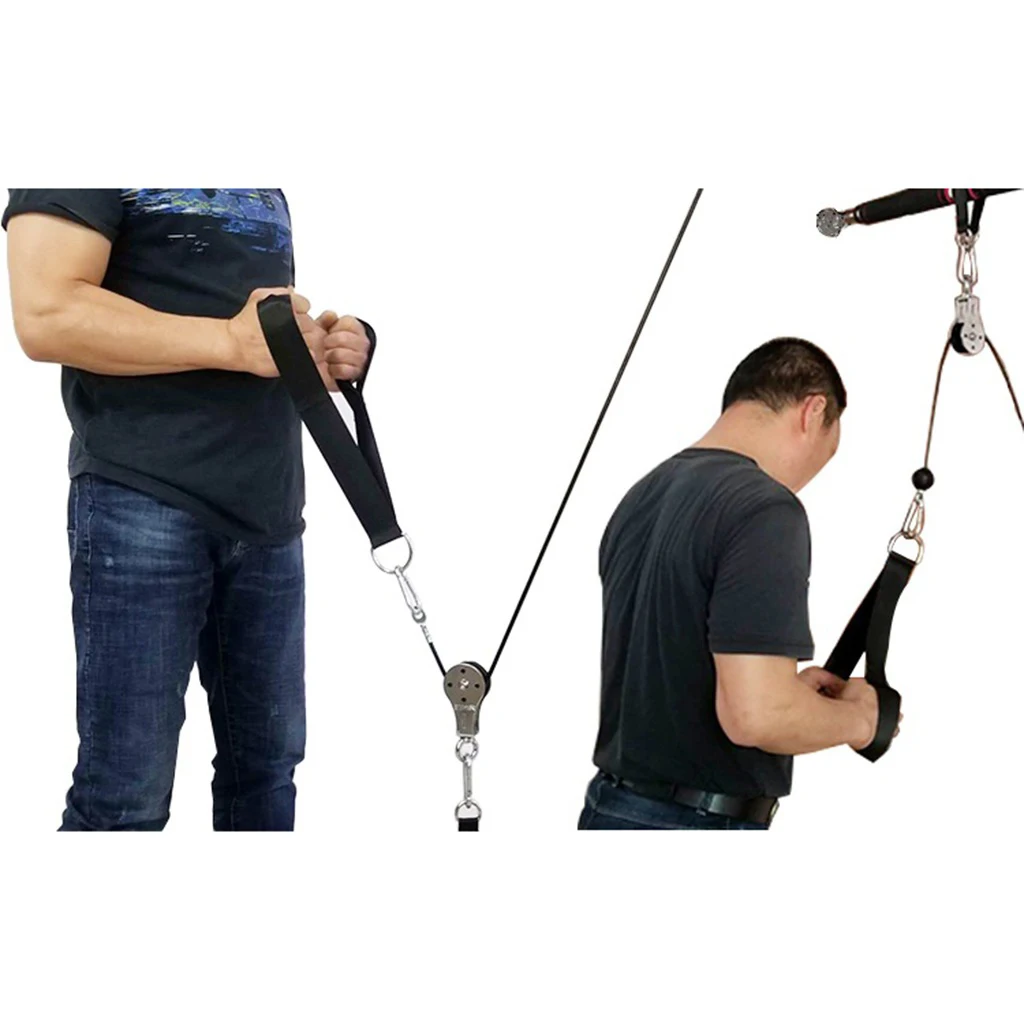 Nylon Triceps Strap Double Handle Padded Pulling System Arm Biceps