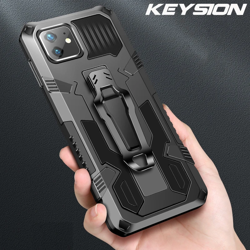 KEYSION Shockproof Case for iPhone 12 Pro Max 12 mini 11 X XS XR Silicone + PC Phone Back Cover for iPhone SE 2020 6 6S 7 8 Plus 1
