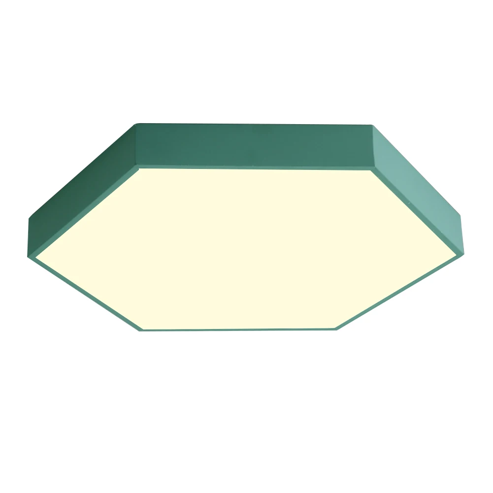 Ultrathin Kitchen Decoration Iron European Style Surface Mounted Indoor Home Study Porch Led Ceiling Light Hexagon Bedroom - Цвет корпуса: Warm White