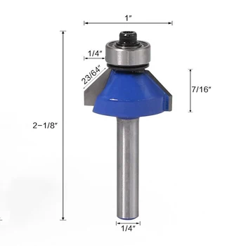 

Chamfer Router Bit Wood Working Milling Cutter Tools Alloy 1/4inch Shank 45 Degree Alloy Shank 45 Degree Router Bits