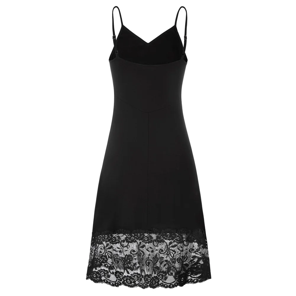 lace hem slip dress