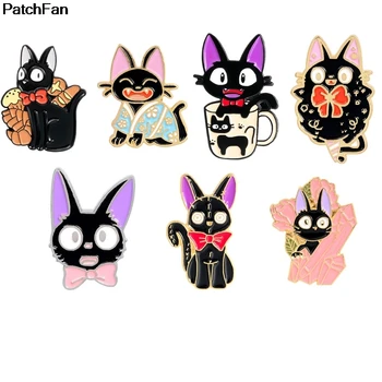 

20pcs/lot A3774 Patchfan Cartoon Cat Metal Brooch Collar Alloy Brooches Jeans Shirt Handbag Badges on Backpack Pins