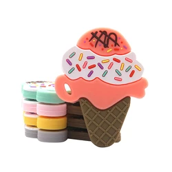 1pc Ice Cream Teether Food Grade Silicone Cartoon Newborn Nursing Gift BPA Free DIY Baby Teething Teether Toy Accessories