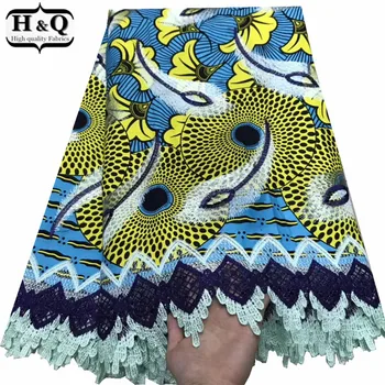 

Newest 2019 Guipure Wax Lace Fabric 100% Cotton African Embroidered Lace Guipure Lace 6 Yards/Piece Batik Lace For Evening Dress