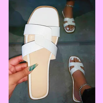 

2020 Women Brand Slippers shoes woman Summer Slides Open Toe Flat Casual Shoe Leisure Sandal Female Beach Flip Flops Big Size 43