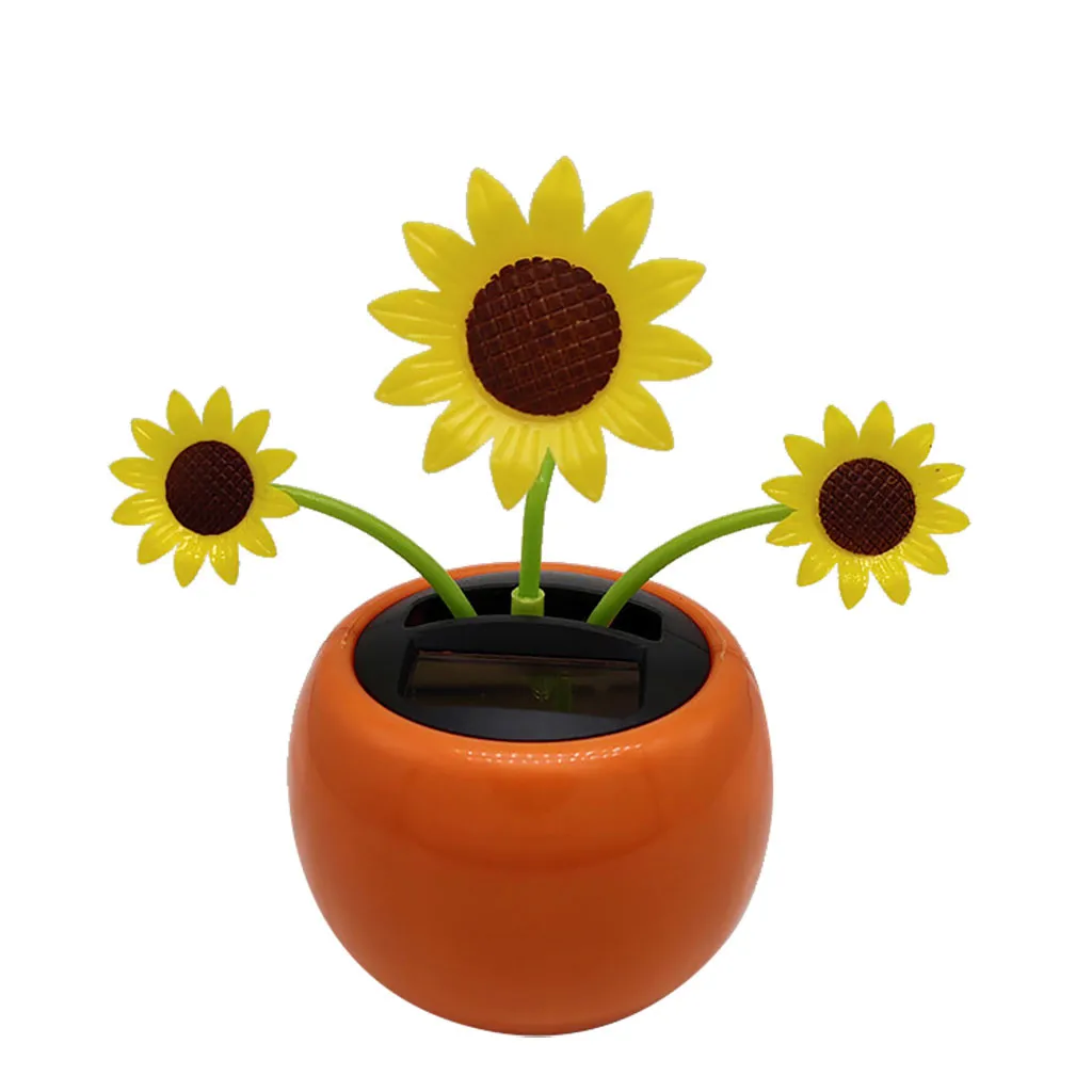 Fashion Solar Powered Dancing Flower Toy Office Desk& Car Decor Funny Electric Toys for Kids Gift Solar Toy Car Ornament - Название цвета: Коричневый